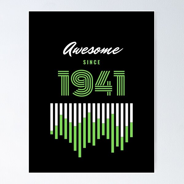 Item preview, Awesome Since 1941, 80 years old, 80th Birthday Gift designed and sold by LifeSimpliCity.