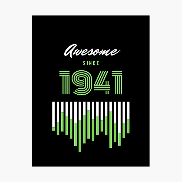 Item preview, Awesome Since 1941, 80 years old, 80th Birthday Gift designed and sold by LifeSimpliCity.