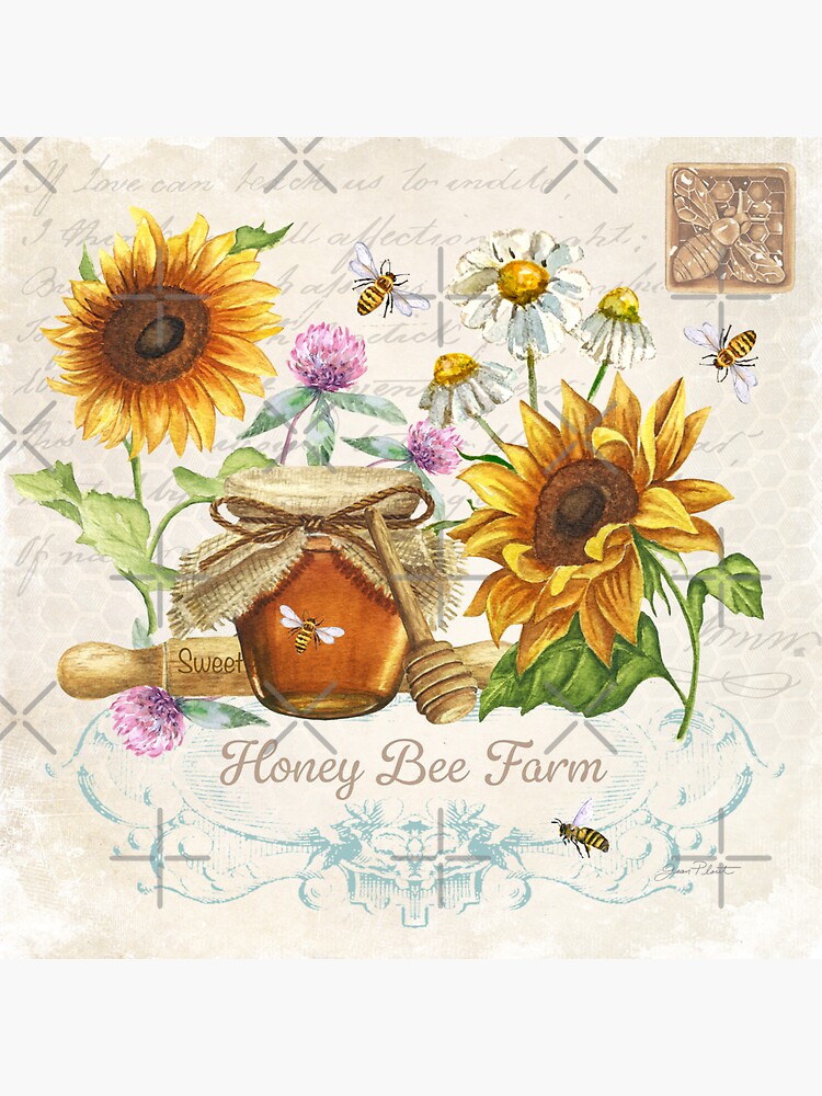 Honey Bee Decor for Kitchen. Barn Quilts. Wood Sign with Honeycomb Pattern  and Bee.