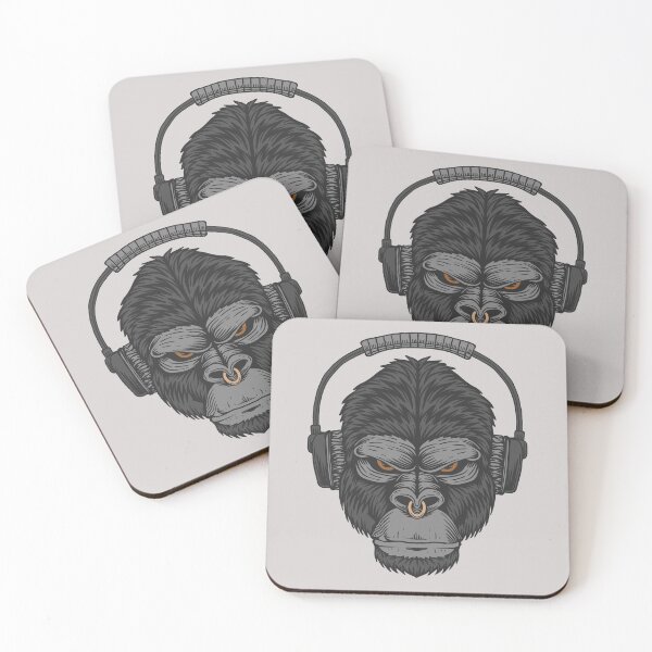 Item preview, Cartoon Gorilla Head with Headphones designed and sold by SLAG-Creative.