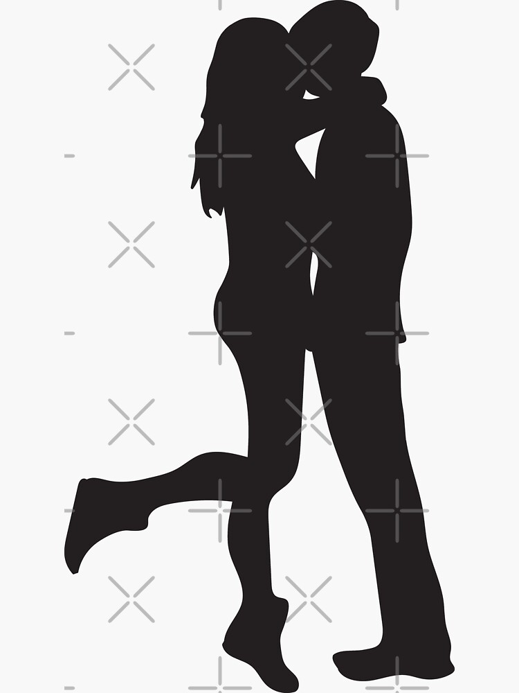 kissing couple silhouette clip art