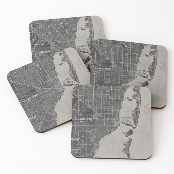 Item preview, Miami Fl Neutral Artistic Map designed and sold by Interpret108.