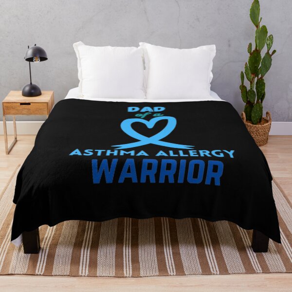 Item preview, dad of Asthma and Allergy Awareness Month: dad of a asthma allergy warrior, dad Asthma Allergy Awareness Blue Ribbon Leopard Buffalo Plaid Heart Family Gift Fitted designed and sold by The Nova Prints .