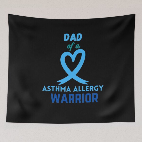Item preview, dad of Asthma and Allergy Awareness Month: dad of a asthma allergy warrior, dad Asthma Allergy Awareness Blue Ribbon Leopard Buffalo Plaid Heart Family Gift Fitted designed and sold by The Nova Prints .