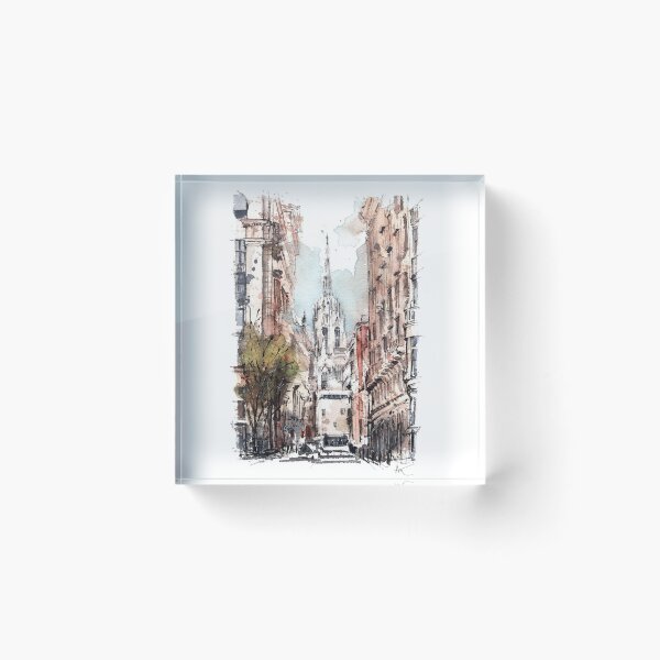 Item preview, Barcelona - Watercolor illustration designed and sold by Andreea Nae.
