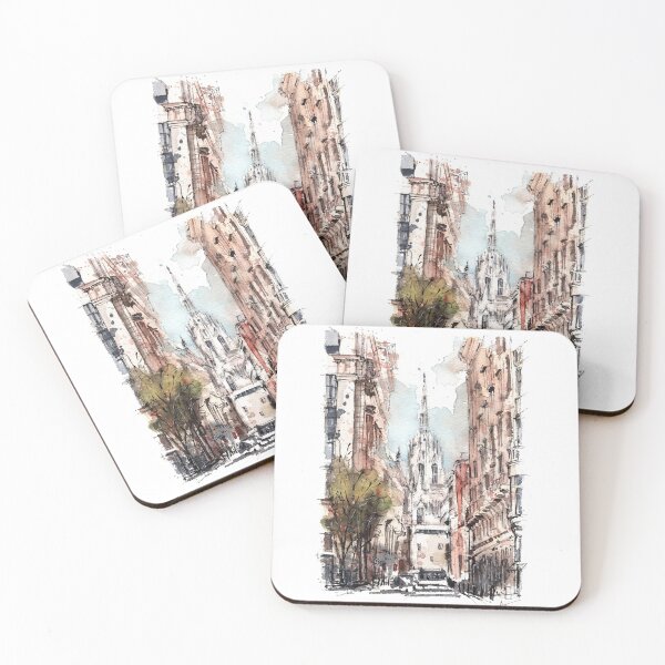 Item preview, Barcelona - Watercolor illustration designed and sold by Andreea Nae.
