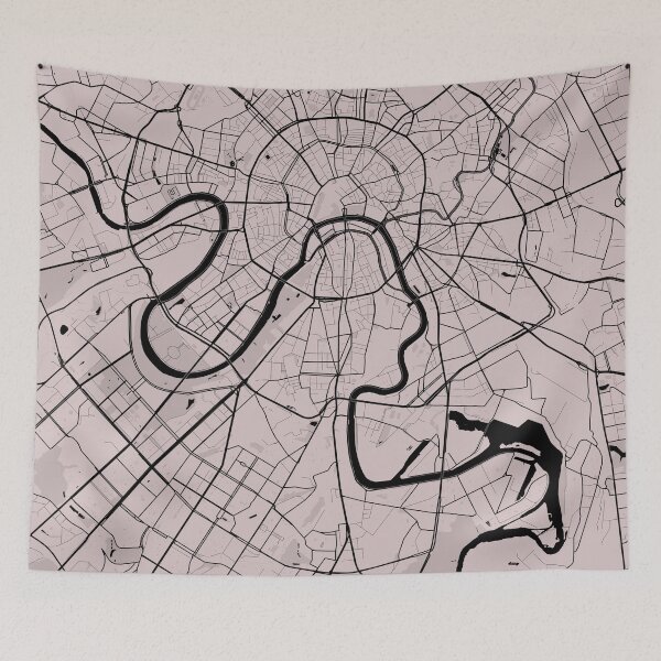 Item preview, Moscow Russia Blush Pink Gray Artistic Map designed and sold by Interpret108.