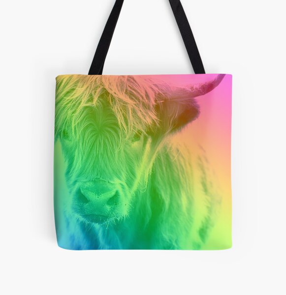 Rainbow Cow All Over Print Tote Bag
