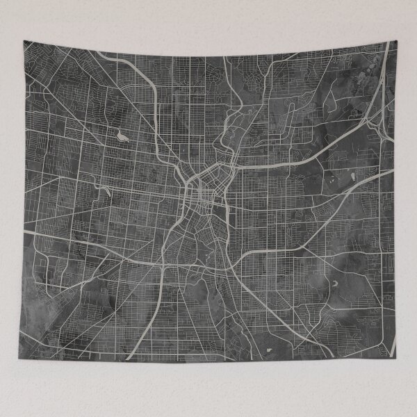Item preview, San Antonio TX Gray Artistic Map designed and sold by Interpret108.