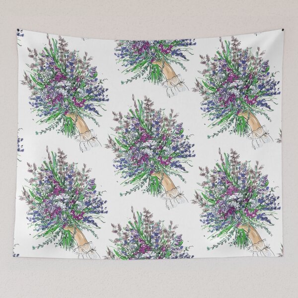 Item preview, A bouquet of wildflowers. Pattern on a white background. designed and sold by Mankaanna.
