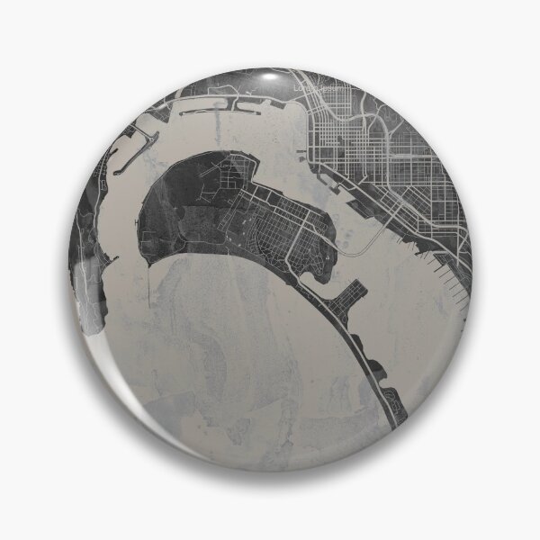 Item preview, San Diego California Gray Artistic Map designed and sold by Interpret108.
