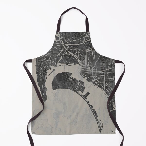 Item preview, San Diego California Gray Artistic Map designed and sold by Interpret108.