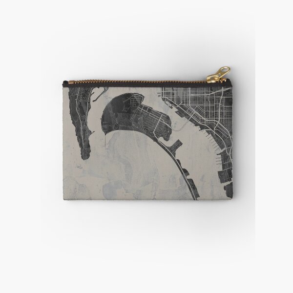 Item preview, San Diego California Gray Artistic Map designed and sold by Interpret108.