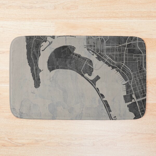 Item preview, San Diego California Gray Artistic Map designed and sold by Interpret108.