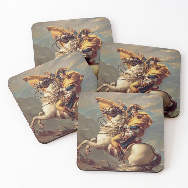 Item preview, Napoleon Bonaparte Crossing the Alps, golden cloak  by Jacques-Louis David designed and sold by The Great  Art.