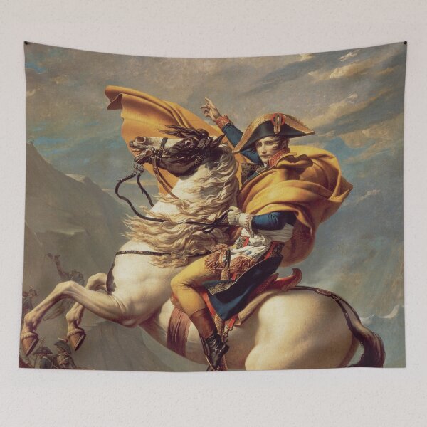 Item preview, Napoleon Bonaparte Crossing the Alps, golden cloak  by Jacques-Louis David designed and sold by The Great  Art.