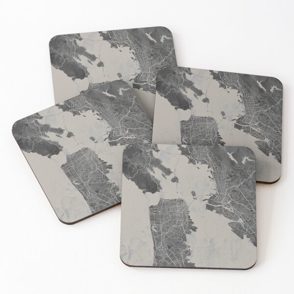 Item preview, San Francisco & Oakland CA Gray Artistic Map designed and sold by Interpret108.