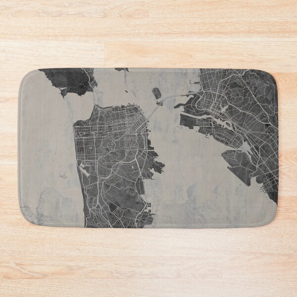 Item preview, San Francisco & Oakland CA Gray Artistic Map designed and sold by Interpret108.