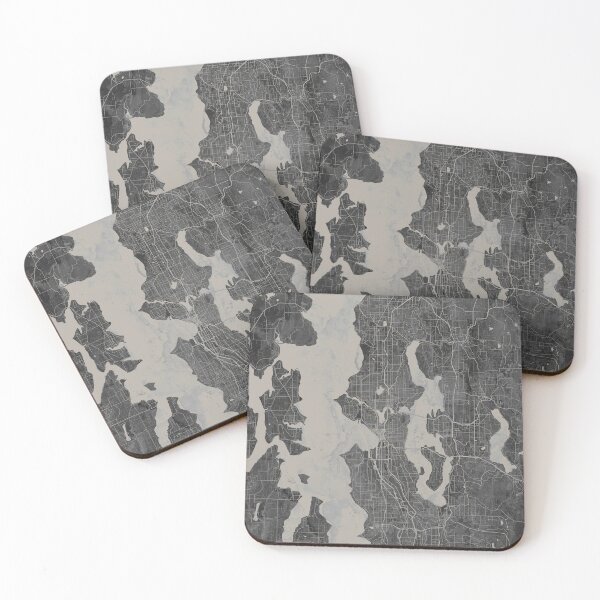 Item preview, Seattle Washington Gray Artistic Map designed and sold by Interpret108.
