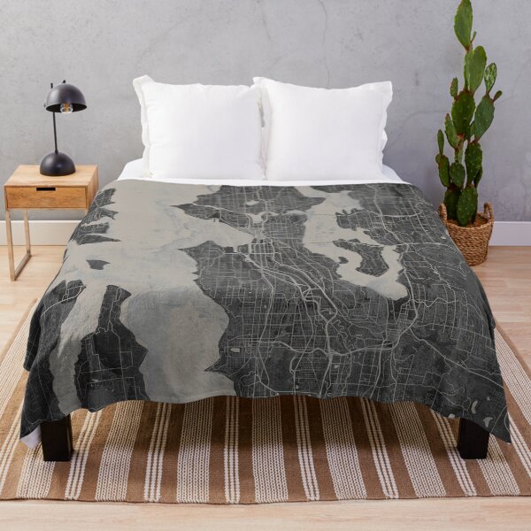 Item preview, Seattle Washington Gray Artistic Map designed and sold by Interpret108.