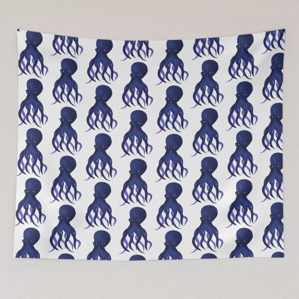 Item preview, Suspicious octopus purple blue designed and sold by EzbieArt.