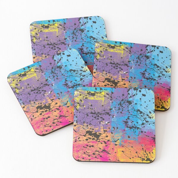 Item preview, Multicolor Abstract with Black Ink Splatters designed and sold by Cato99.