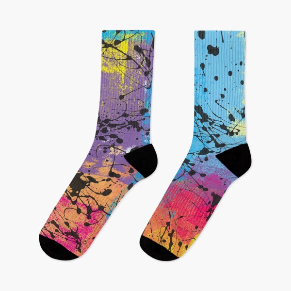 Item preview, Multicolor Abstract with Black Ink Splatters designed and sold by Cato99.
