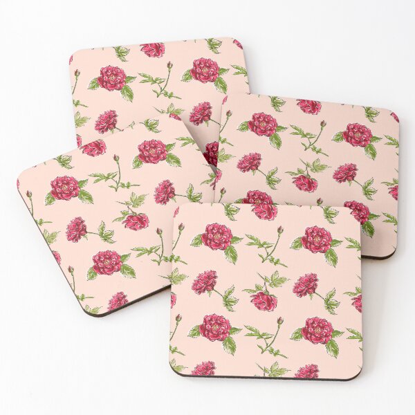 Item preview, The pattern is floral. Rose bush on a peach background designed and sold by Mankaanna.