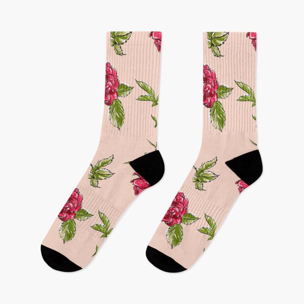 Item preview, The pattern is floral. Rose bush on a peach background designed and sold by Mankaanna.
