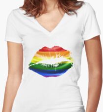 LGBT Shirts Gay pride T-Shirts Pride week Tees Rainbow Swag and unique gifts Women's Fitted V-Neck T-Shirt