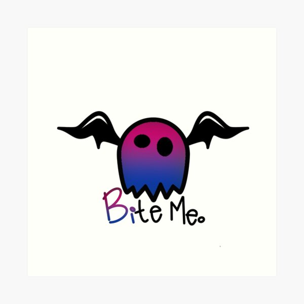 Bisexual Sticker Halloween Ghost Bite Me Bisexual Ghost Bisexual Bat Subtle Bi Pride 9621