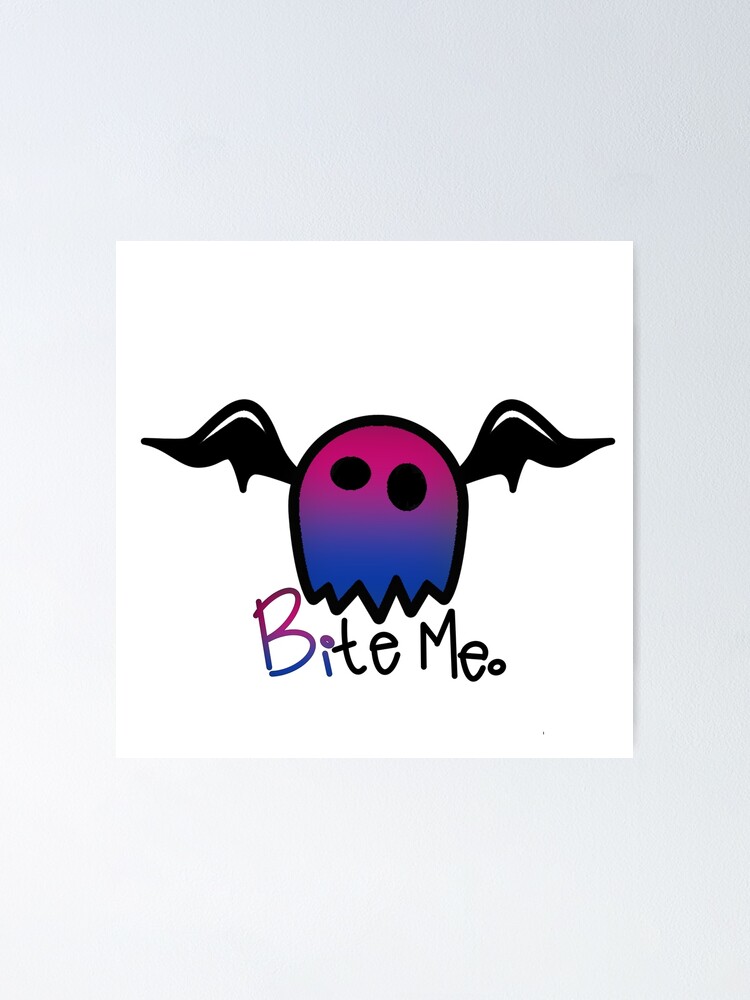 Bisexual Sticker Halloween Ghost Bite Me Bisexual Ghost Bisexual Bat Subtle Bi Pride 1715