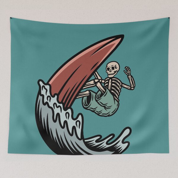 Item preview, Retro Surfing Skeleton Cartoon designed and sold by SLAG-Creative.