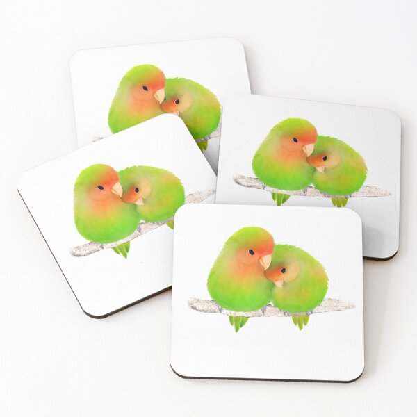 Item preview, Lovebirds Green Parrots Parakeets Love birds designed and sold by fluffibee.