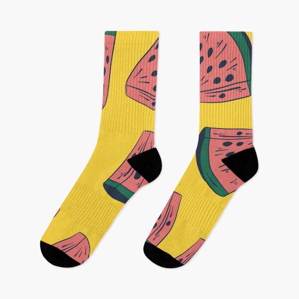 Item preview, Cartoon Watermelon Slices- Bright Yellow Background  designed and sold by Nishinoyaoyaoya.