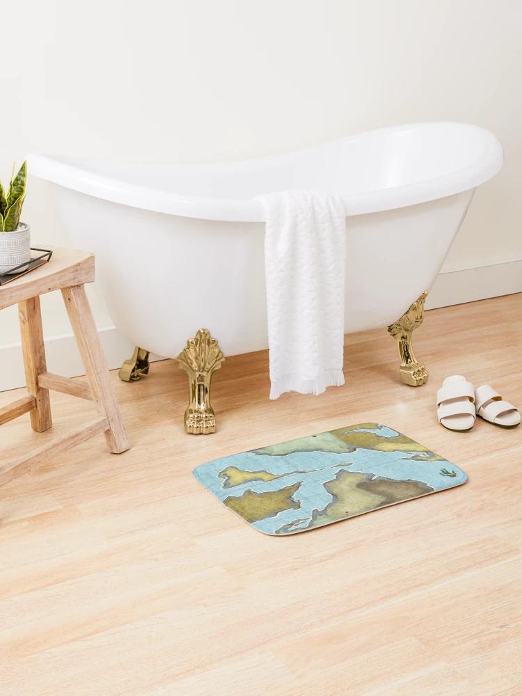 Thumbnail 2 of 6, Bath Mat, map designed and sold by VerSy.