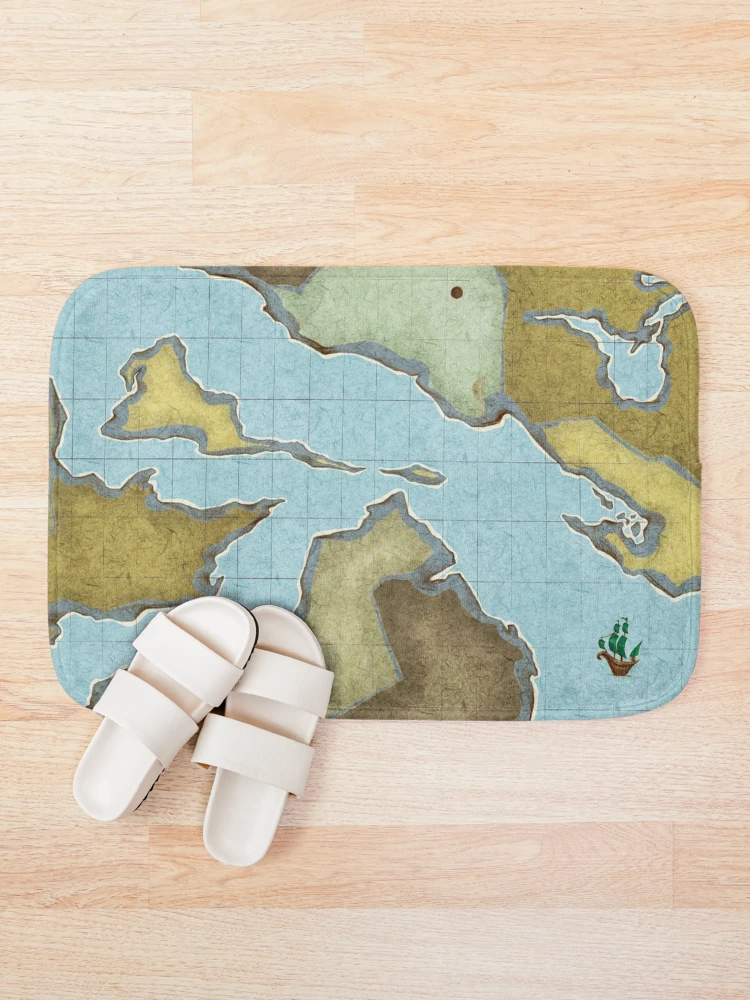Thumbnail 1 of 6, Bath Mat, map designed and sold by VerSy.