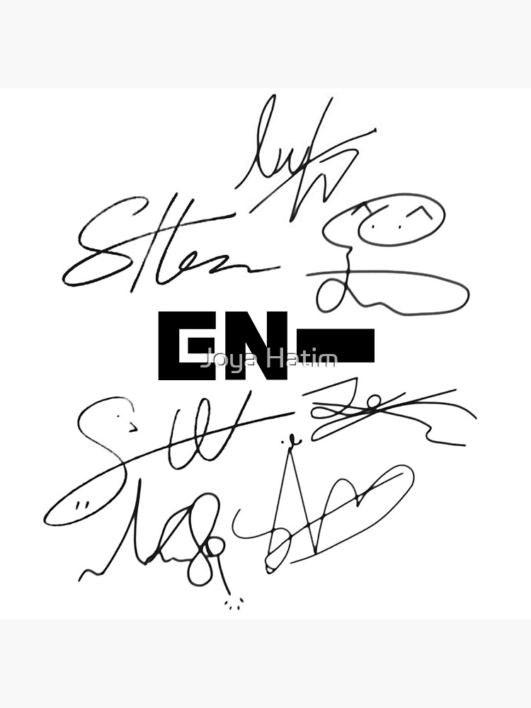 "Enhypen - Logo with Signatures (white)" Sticker for Sale by joyahatim