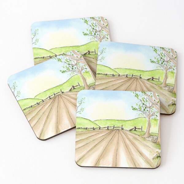 Item preview, Field in Spring Watercolor and Pen Landscape designed and sold by LadyKatieP.