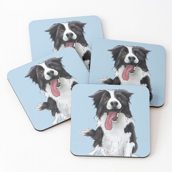 Item preview, Cute Smiling Black and White Border Collie Drawing | For Boarder Collie Owners | For Dog Lovers designed and sold by ElysianCreation.