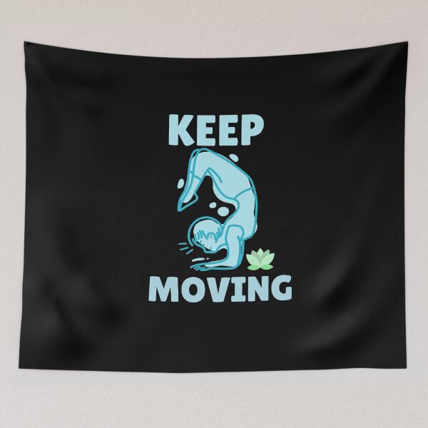 Item preview, Keep Moving - blue woman doing yoga pose designed and sold by GLwithUs.
