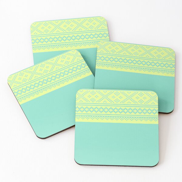 Item preview, norwegian knitting pattern from setesdal in pastel yellow and mint green designed and sold by weilertsen.