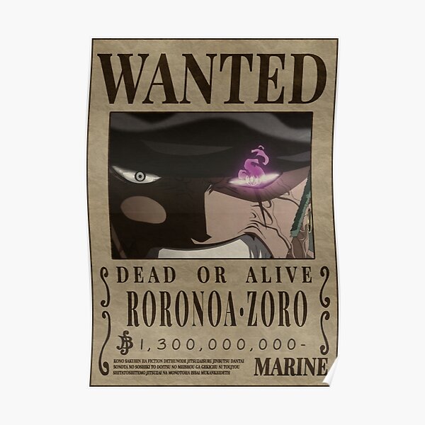 Posters sur le thème Zoro Avis De Recherche Redbubble