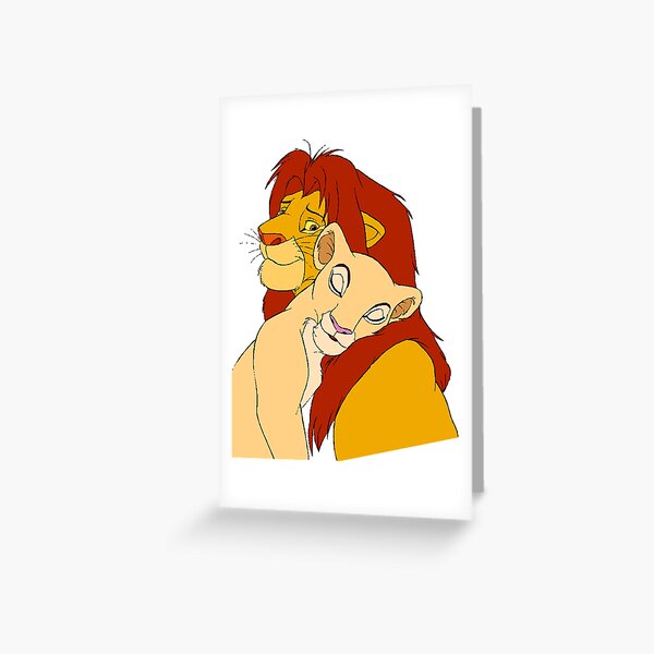 Item preview,  happy simba lion cartoon love cuddling designed and sold by KnitNknot.
