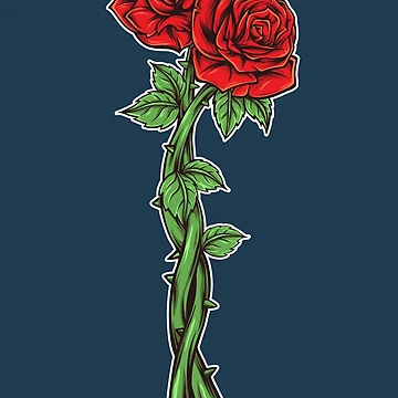 Artwork thumbnail, Retro Roses Cartoon by SLAG-Creative