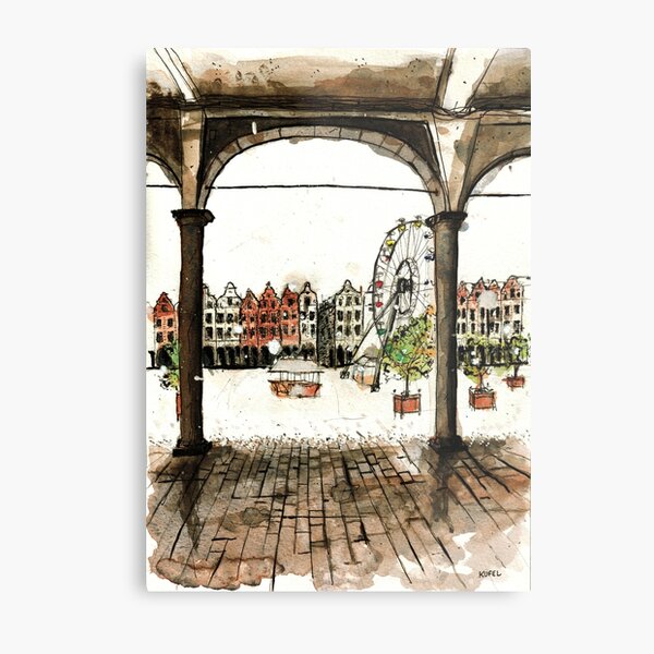 Grand-Place d'Arras under the snow Metal Print