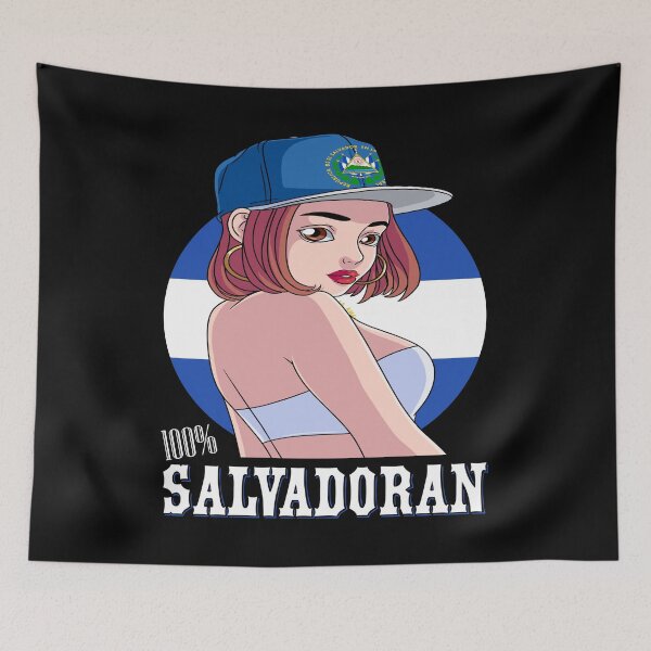 Item preview, 100% Salvadoran Strong Girl El Salvador Flag Roots designed and sold by Nosek1ng.