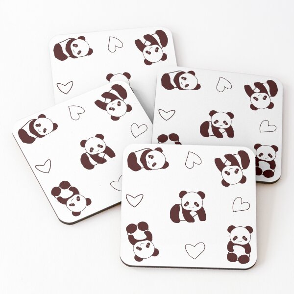 Item preview, Cute Panda Bear Heart Pattern Fur Animals designed and sold by fluffibee.