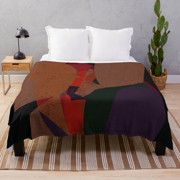 Item preview, Abstract modern shapes with structure black red purple green designed and sold by Nadezda Kravcenko.