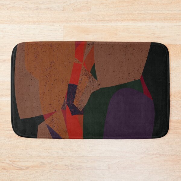 Item preview, Abstract modern shapes with structure black red purple green designed and sold by Nadezda Kravcenko.